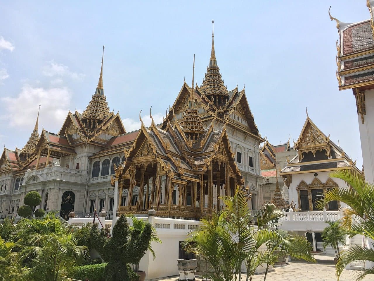 The Chakri Maha Prasat throne hall at the Grand Palace, with its European-style body and Thai roof
